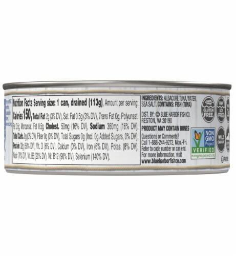 Blue Harbor® Wild Albacore Solid White Tuna in Water Perspective: back