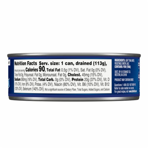 StarKist Chunk Light Tuna in Water Can Perspective: back