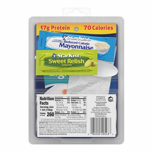 StarKist Lunch To-Go Chunk Light Mix Your Own Tuna Salad Kit (Pouch) Perspective: back
