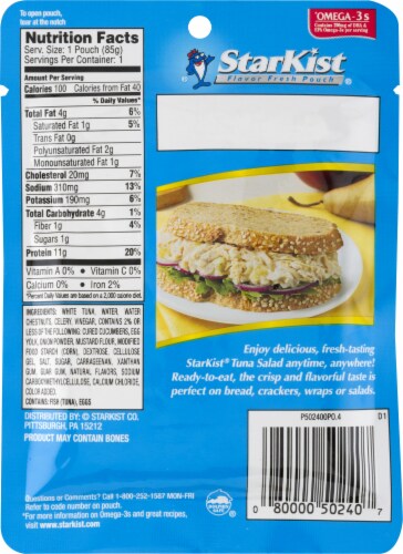 StarKist Ready-to-Eat Albacore Tuna Salad - 3 oz Pouch Perspective: back