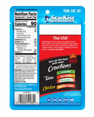 StarKist Tuna Creations BOLD Thai Chili Style Pouch Perspective: back