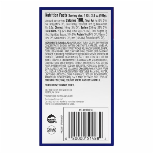 StarKist® Original Deli Style Ready-to-Eat Tuna Salad Kit Perspective: back