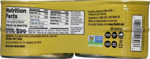 StarKist Solid Yellowfin Tuna in Extra Virgin Olive Oil Perspective: back