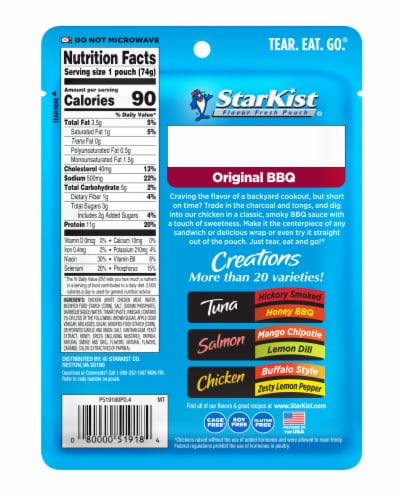 StarKist Chicken Creations Premium Original BBQ White Chicken in Sauce Pouch Perspective: back