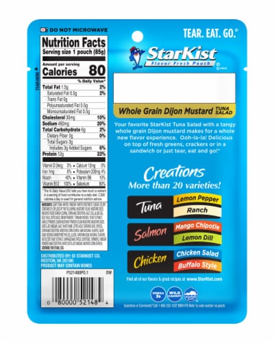 StarKist Tuna Creations Whole Grain Dijon Mustard Tuna Salad Perspective: back