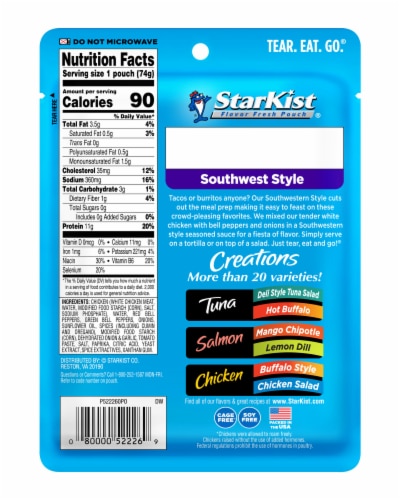 StarKist Chicken Creations Southwest Style Premium White Chicken in Sauce Pouch Perspective: back