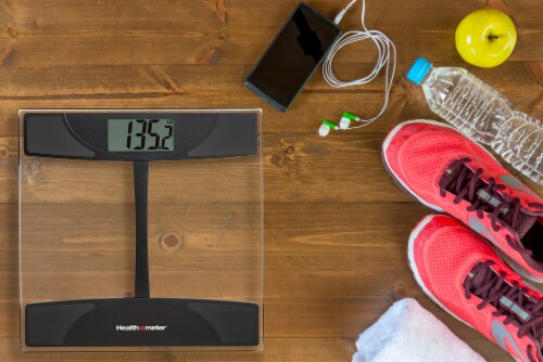 Health o meter® Glass Weight-Tracking Scale - Clear/Black Perspective: back