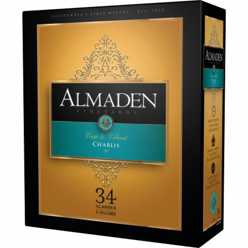 Almaden Mountain Chablis Blend White Wine Box Perspective: back
