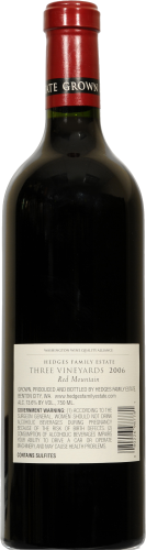Hedges Family Estate Red Mountain Washington Red Wine Perspective: back