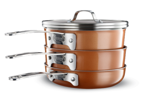 Gotham Steel Stackmaster™ Non-Stick Cookware Set Perspective: back