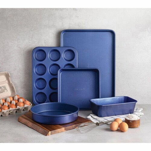 Graniteston Diamond Blue 5 Piece Bakeware Set Perspective: back
