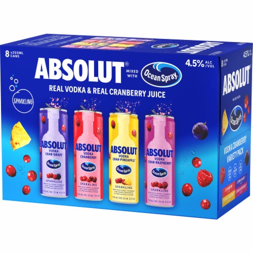Absolut + Ocean Spray Ready To Drink Vodka Cocktail Variety Pack Cans Perspective: back