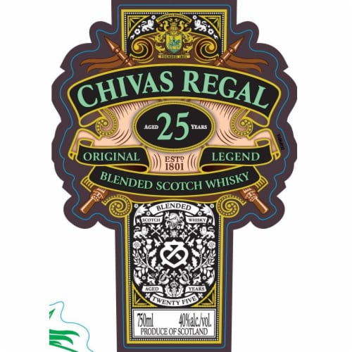 Chivas Regal Aged 25 Years Original Blended Scotch Whisky Perspective: back
