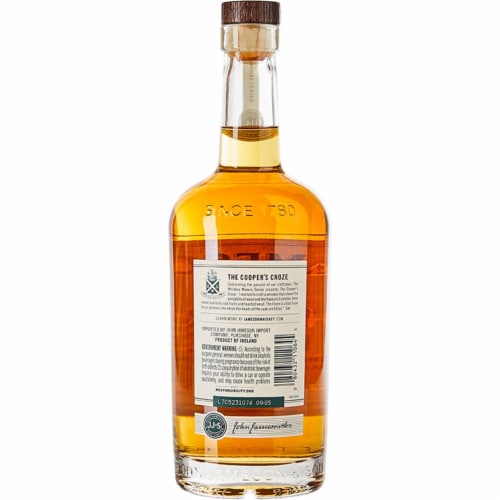 Jameson Cooper's Croze Irish Whiskey Perspective: back