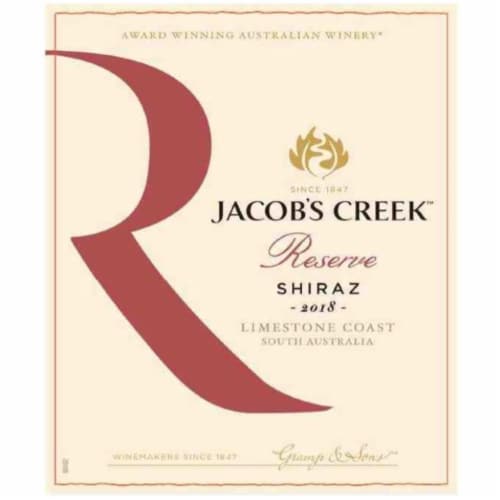 Jacob's Creek Reserve Shiraz Australia Red Wine Perspective: back