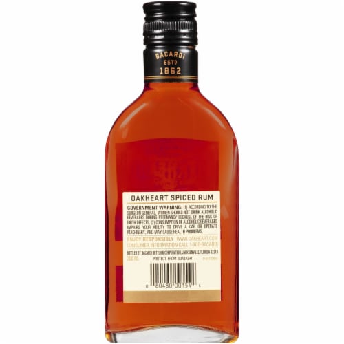 Bacardi Oakheart Spiced Dark Rum Perspective: back