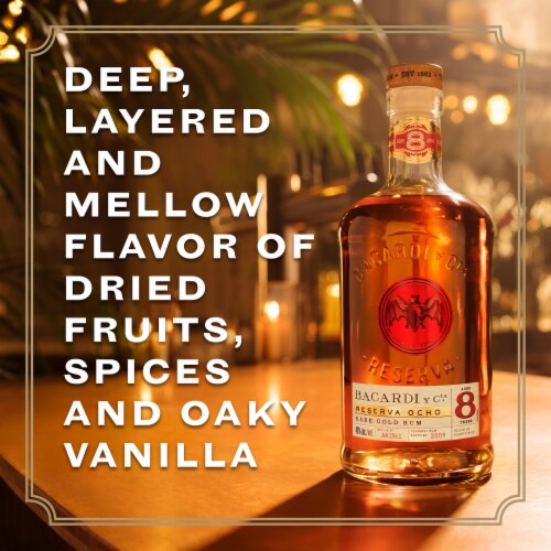 Bacardi Aged 8 Years Dark Rum Perspective: back