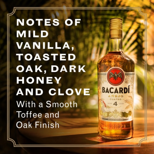 BACARDÍ® Anejo Cuatro Aged Gold Rum, Gluten Free Perspective: back