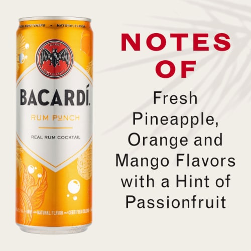 Bacardi Punch Real Rum Ready to Drink Cocktail Single Can Perspective: back