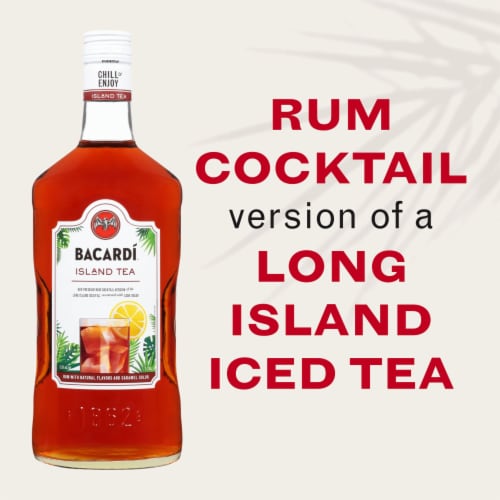 Bacardi Premium Island Tea Rum Ready to Drink Cocktail Single Bottle Perspective: back