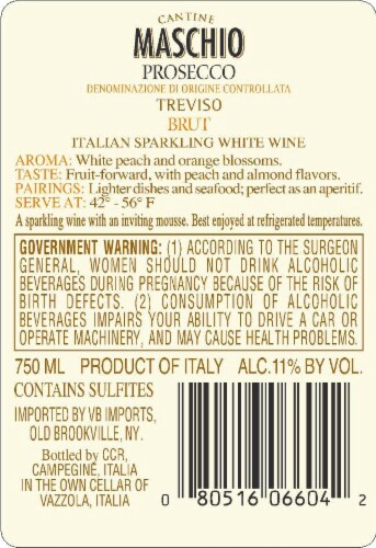 Maschio Prosecco Brut Perspective: back
