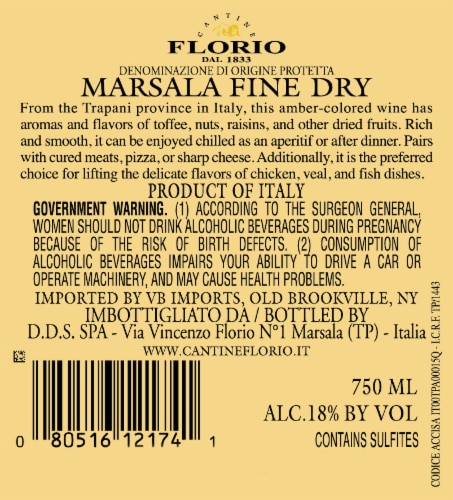 Florio Fine Dry Marsala Perspective: back