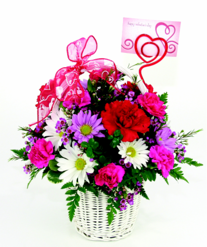 Tisket Tasket Floral Arrangement Basket Perspective: back