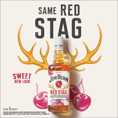 Jim Beam Red Stag Black Cherry Bourbon Whiskey Perspective: back
