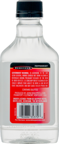 DeKuyper Peppermint Schnapps Liqueur Perspective: back