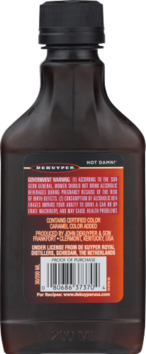 DeKuyper Hot Damn Hot Cinnamon Schnapps Liqueur Perspective: back