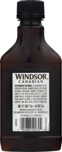 Windsor Canadian Blended Canadian Whisky Perspective: back