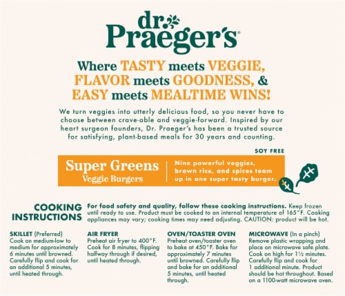 Dr. Praeger's® Gluten Free Super Greens Veggie Burgers Perspective: back