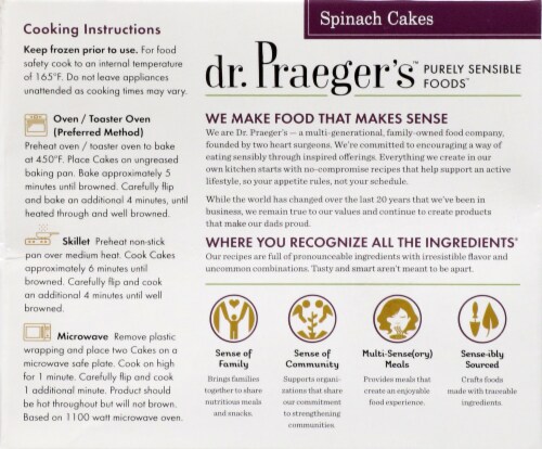 Dr. Praeger's Gluten Free Spinach Cakes Perspective: back