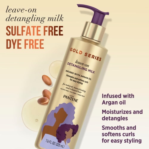 Pantene Gold Series Sulfate-Free Argan Oil Leave-On Detangling Milk Treatment Perspective: back