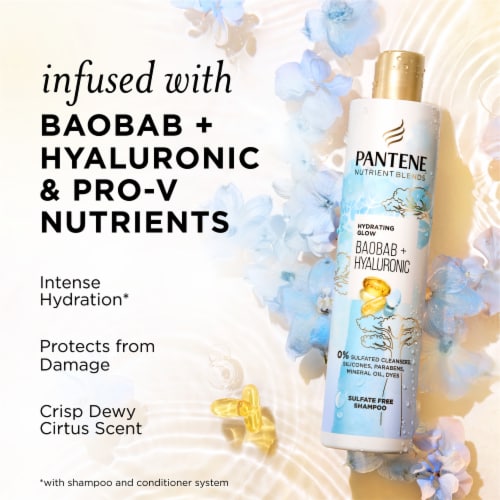 Pantene Nutrient Blends Hydrating Glow with Baobab Essence Shampoo Perspective: back