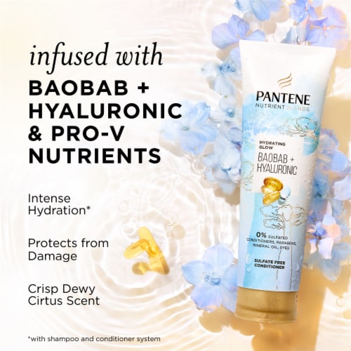 Pantene Hydrating Glow Baobab Essence Sulfate Free Conditioner Perspective: back