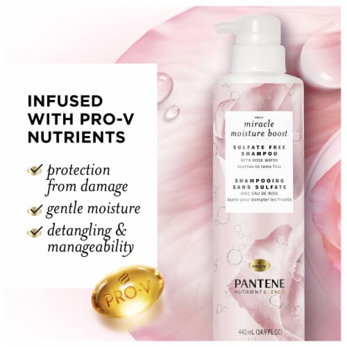 Pantene Sulfate-Free with Rose Water Shampoo Perspective: back