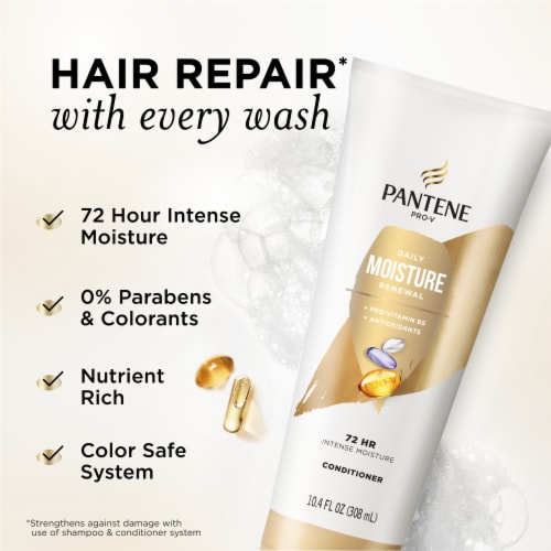 Pantene Daily Moisture Renewal Conditioner, 72 Hour Lush Moisture Perspective: back