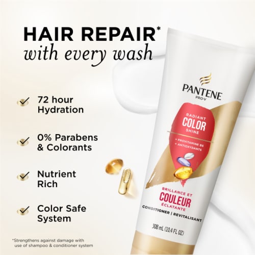 Pantene Radiant Color Shine Conditioner, 72 Hour Hydration Perspective: back
