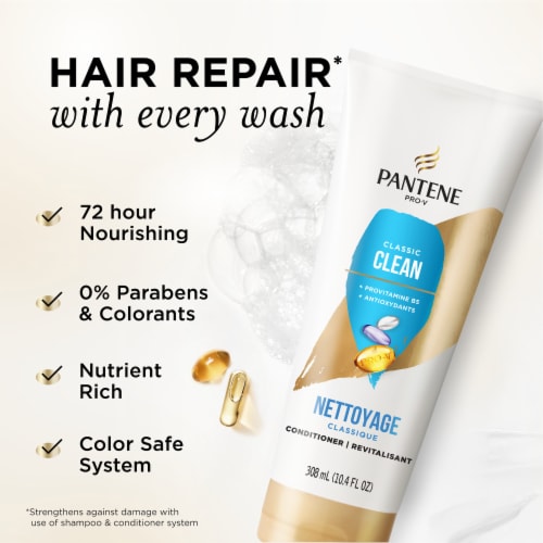 Pantene Classic Clean Conditioner, 72 Hour Nourishment Perspective: back