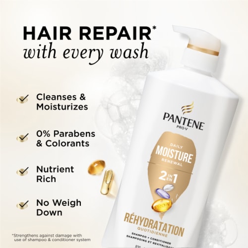 Pantene Daily Moisture Renewal 2 in 1 Shampoo and Conditioner Perspective: back