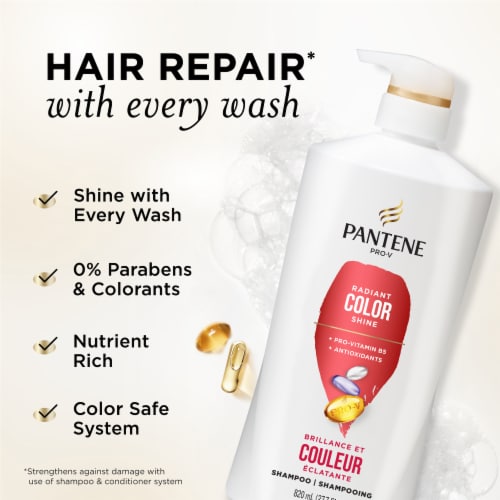 Pantene Radiant Color Shine Shampoo, 72 Hour Hydration Perspective: back