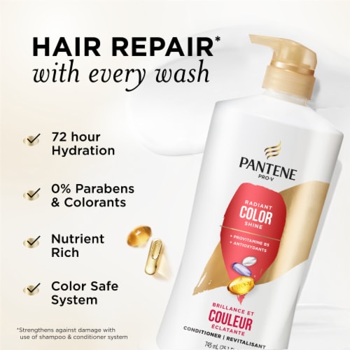 Pantene Radiant Color Shine Conditioner, 72 Hour Hydration Perspective: back