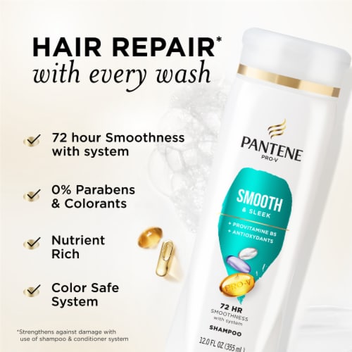 Pantene Smooth and Sleek Shampoo, 12.0 oz - Foods Co.