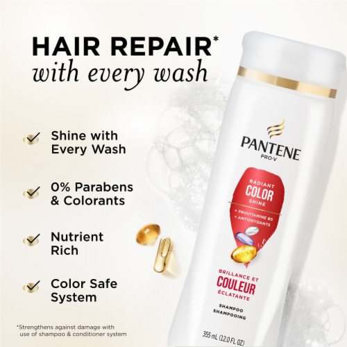 Pantene Radiant Color Shine Shampoo, 72 Hour Hydration Perspective: back