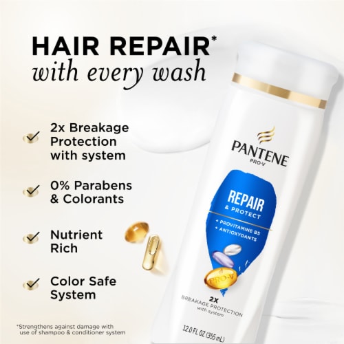 Pantene Repair and Protect Shampoo, 2x Breakage Protection Perspective: back