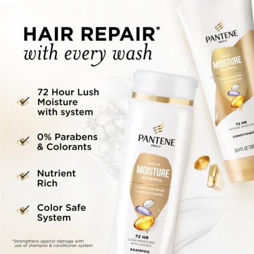 Pantene Daily Moisture Renewal Shampoo and Conditioner Set, 72 HR Lush Moisture Perspective: back