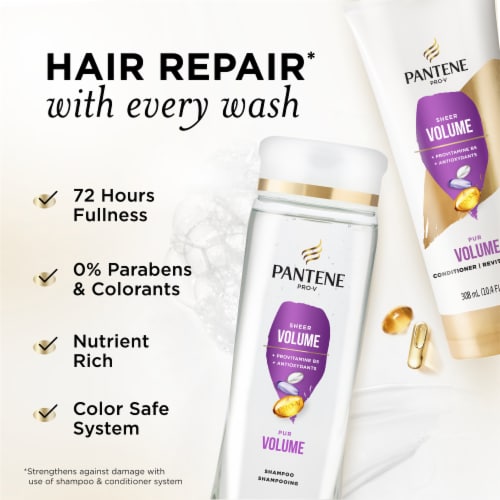 Pantene Sheer Volume Shampoo and Conditioner Set, 72 Hour Fullness Perspective: back