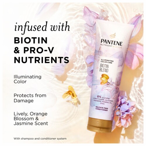 Pantene Sulfate Free Conditioner Illuminating Conditioner with Biotin Perspective: back