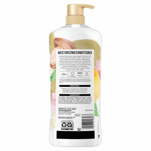 Pantene Essential Botanicals Conditioner, Apricot & Shea Butter (38.2 Fl Oz) Perspective: back